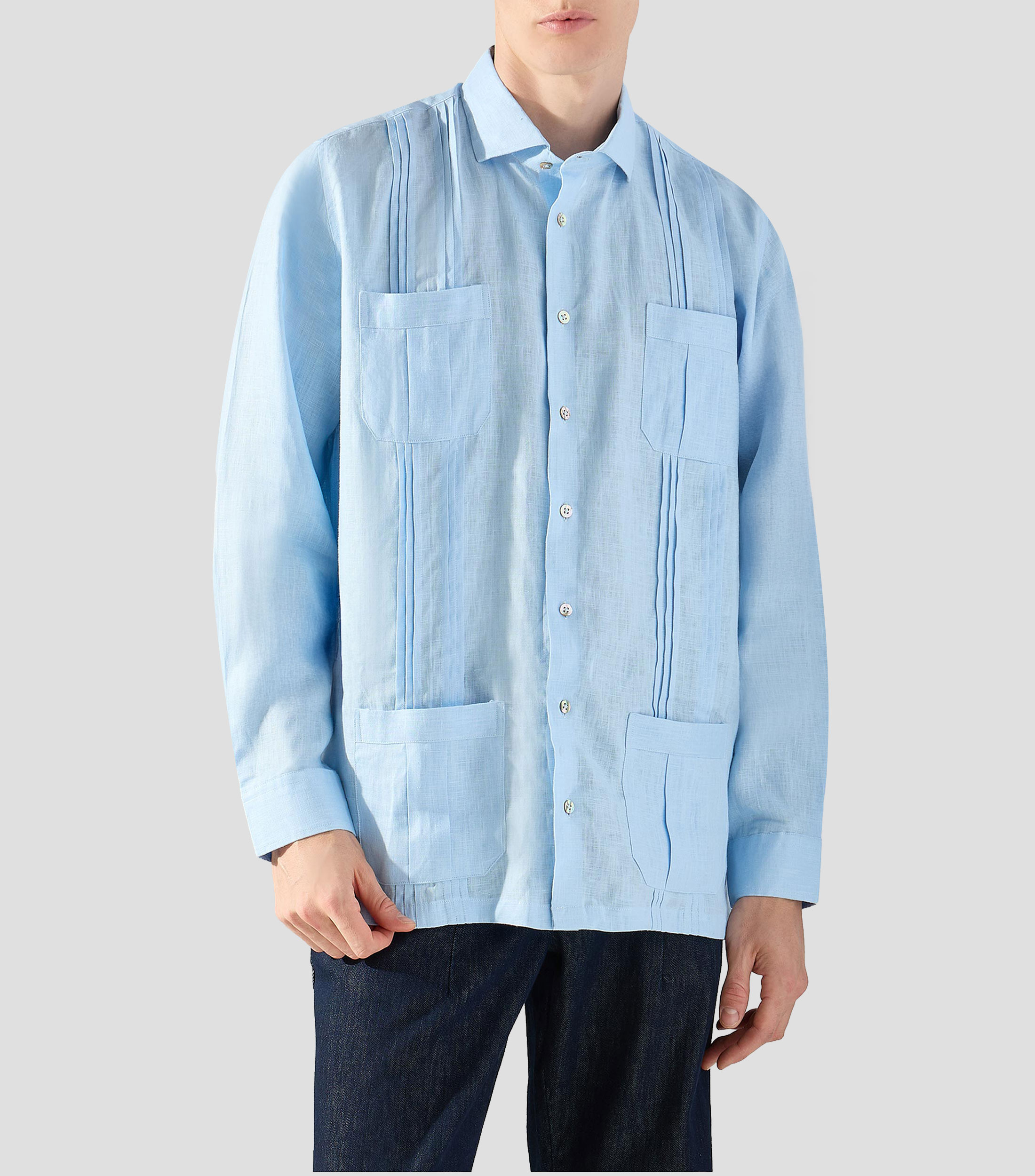 Sobrecamisa lisa manga larga Hombre